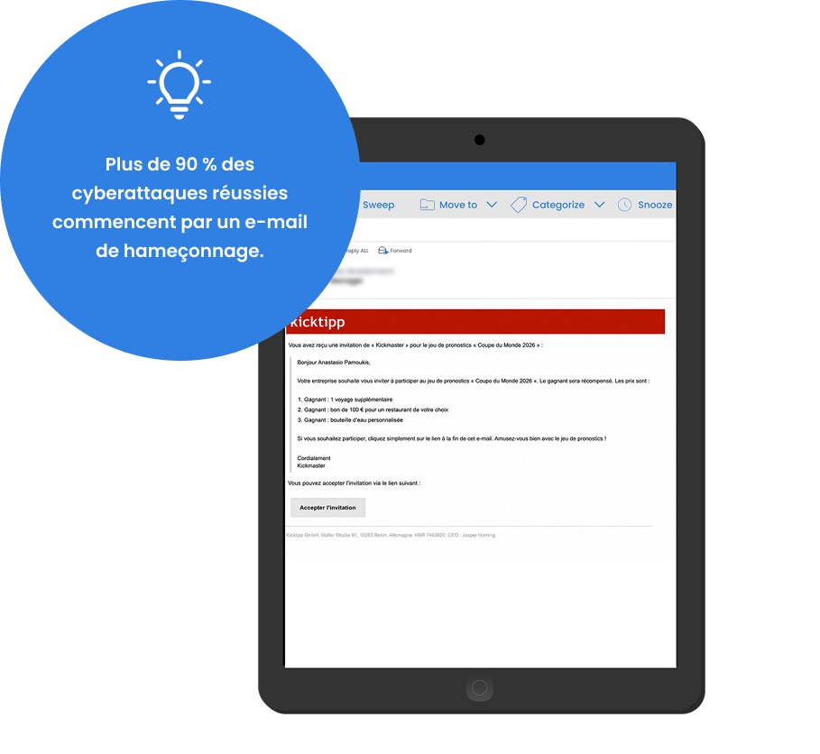 Les tests de phishing comptent parmi les modules de formation les plus importants dans le domaine de la prévention des cyberattaques.